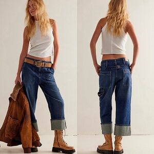 WE THE FREE Major Leagues Mid-Rise Cuffed Crop Jeans NEW